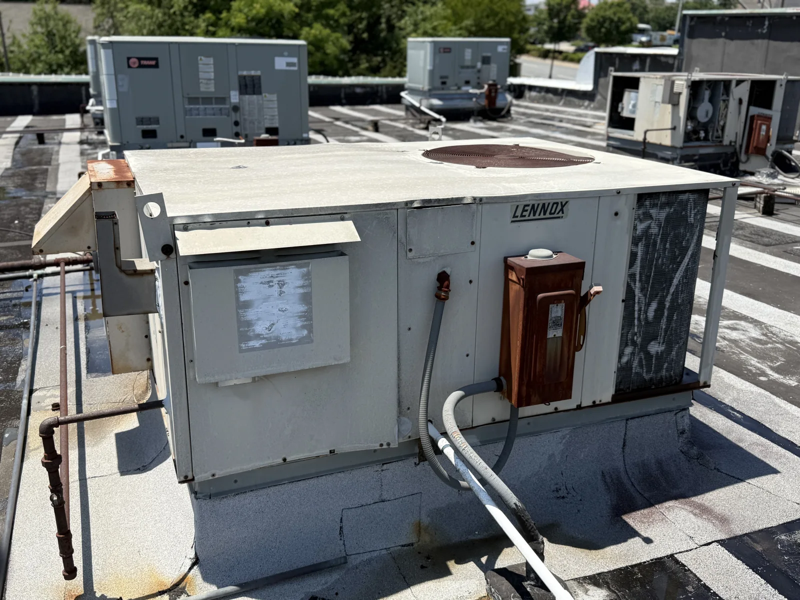 Commercial rooftop HVAC equipment serviced by Shiv